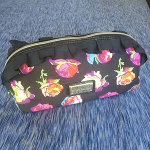 😇 Betsey Johnson Neon Floral Black Makeup Bag